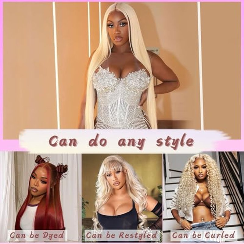 30 Inch 613 Blonde Lace Front Wig Human Hair 200 Density