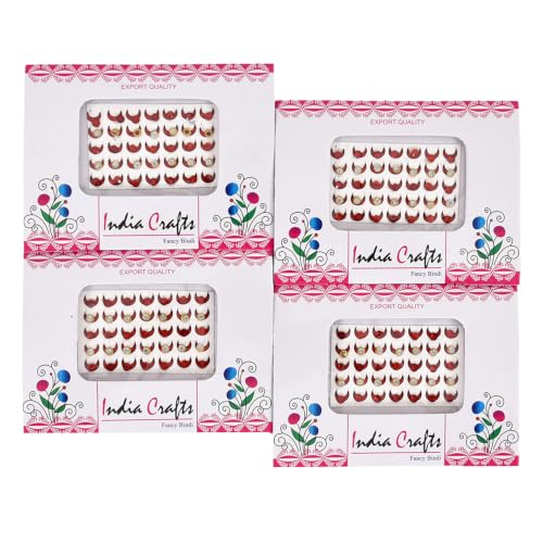 Half Moon Goddess Bindi Stickers - 80 Maroon Crystal Face Jewels