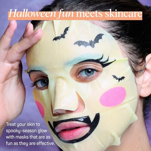 SpaLife Beauty Halloween Face Mask Hauntingly Chic Bundle | Korean Facial Masks | Firming and Detoxifying Face Mask Set | Halloween Gifts for Women | Facial Sheet Masks | 8 Pack