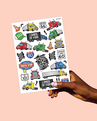 xo, Fetti Truck Party Temporary Tattoos - 48 Silver Foil