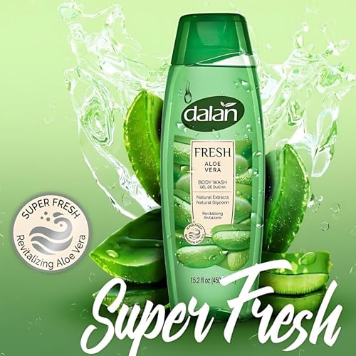 Dalan Natural Extracts Body Wash, with Fresh Pink Grapefruit & Aloe Vera & Sea Minerals, 15.2 fl oz (1 Pack, Aloe Vera)