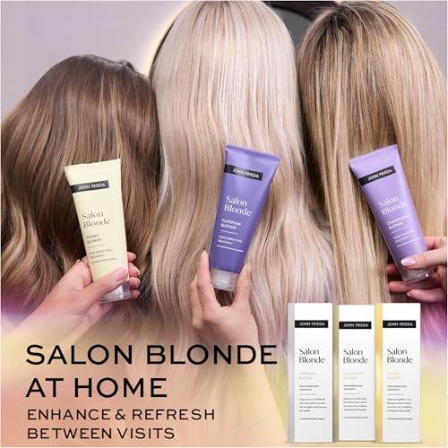 John Frieda Salon Blonde Champagne Tone Perfecting Treatment with Protein-Peptide Complex, Hair Toner, Toner for Blonde Hair 4 fl oz