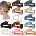3.5 Inch Hair Claw Clips, 12 Pack Square Jaw Clips for Thick & Thin Hair