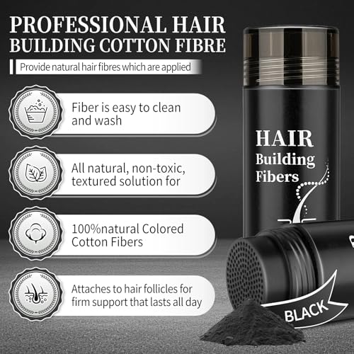 Hair Building Fibers for Thinning Hair, Black 30g