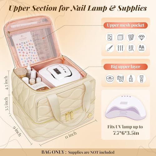 YOREPEK Nail Polish Organizer Case for 42+ Bottles