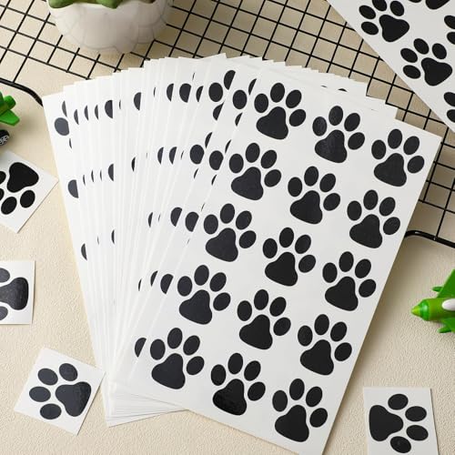 Harloon Paw Print Temporary Tattoos - 300 Pcs Black