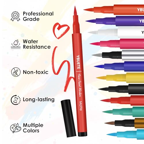 12-Color Face Body Painting Markers - Water-Resistant Tattoo Pen