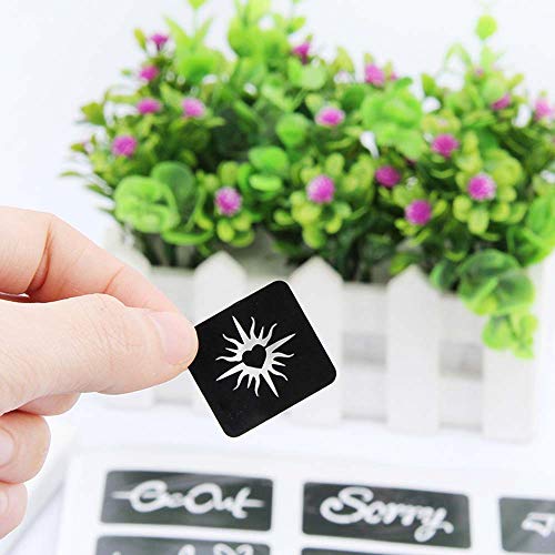 20 Sheets Temporary Tattoo Stencil Kit - Self-Adhesive Body Art Templates
