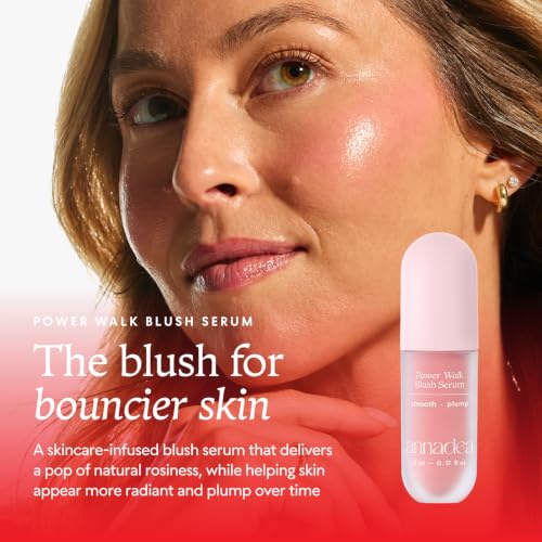 Annadea Soft Step Hydrating Liquid Blush Serum with Bakuchiol & Hyaluronic Acid – Natural Radiant Flush, 5mL