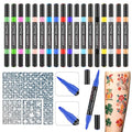 Temporary Tattoo Markers 18 Colors with 96 Stencils