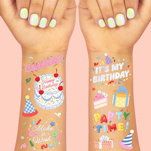 xo, Fetti Iridescent Birthday Tattoos for Kids - 50 Designs