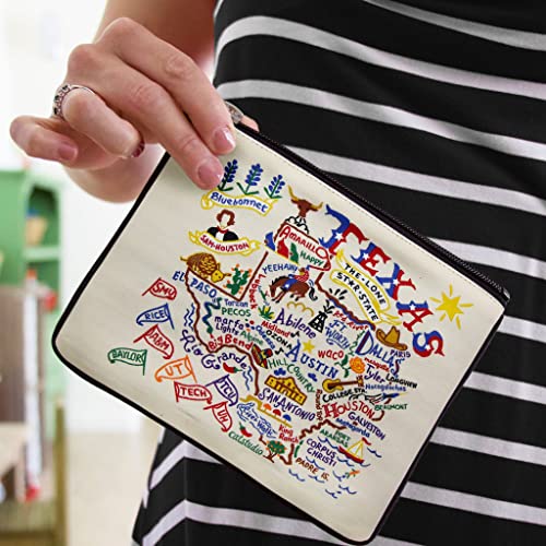 Catstudio Natural Texas Zipper Pouch Purse | Holds Your Phone, Coins, Makeup, Dog Treats, & Tech Tools