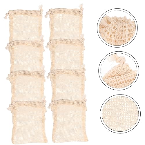 40pcs Cotton Linen Soap Bags with Drawstring - Exfoliating Mesh Pouches