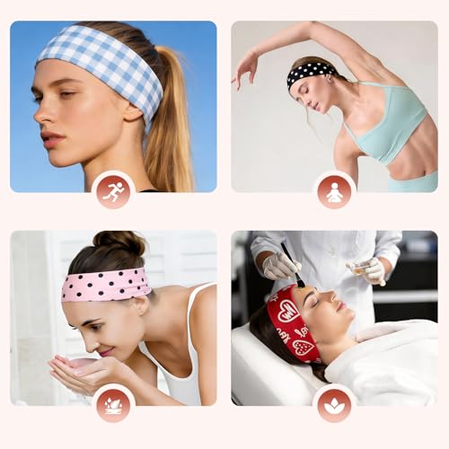 Women's Headbands Non-Slip Elastic 2 Inch Wide 6 Pack