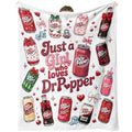 Hugmora Just a Girl Who Loves Soda Blanket 50x60 in White Cozy Throw