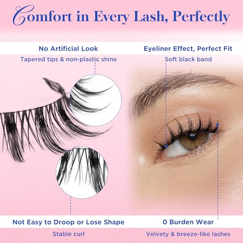 Bepholan Manga Eyelashes - 7 Pairs Wispy 3D Volume