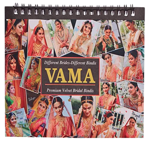 VAMA Premium Velvet Bindi Book - 504 Multicolor Medium Bindis