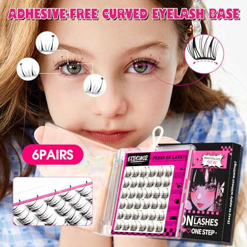 Star-Shaped Glueless Lashes Clusters for Halloween False Eyelashes Natural Look No Glue Needed