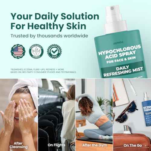 Hypochlorous Acid Spray for face (8 oz) - Face Spray for Acne, Hypochlorous Travel Size Gentle Facial & Skin Cleansing for Body, Back, Skin and Facial Cleaning & Repair - Made in USA