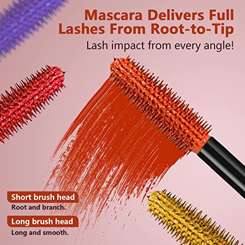 Colored Mascara Set 6 Pack - Waterproof 4D Silk Fiber Lash