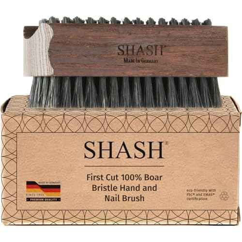 Since 1869 Hand Made In Germany Thermo Beech Wood Black Bristle Nail and Hand Brush