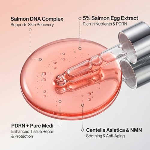 Licorne Salmon DNA Ampoule (1.01 fl oz) - PDRN & NMN Face Serum - Korean Skincare with Centella Asiatica for Fine Lines & Elasticity - Hydrating Essence for a Radiant Youthful Glow