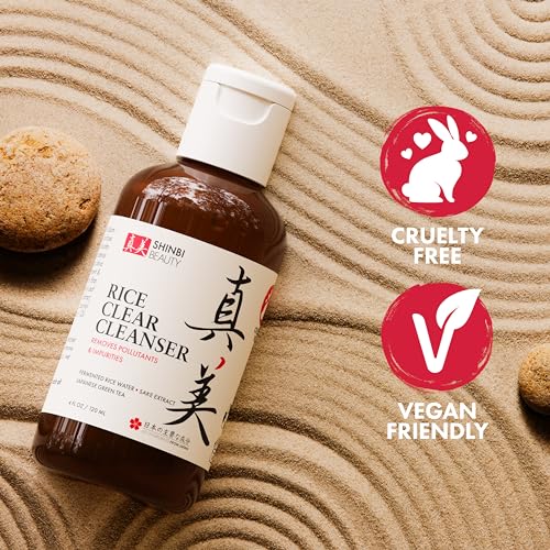 Japanese Face Wash Skincare Products - Japanese Rice Water Green Tea Cleanser - 99% Naturally Derived Japanese Beauty 4oz