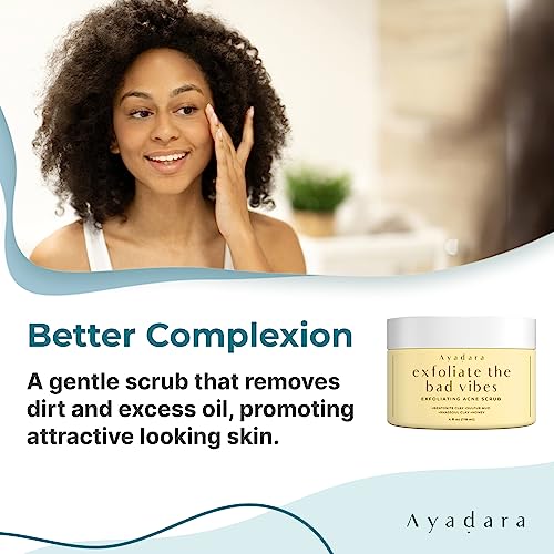 Exfoliating Acne Scrub, 4 fl oz(118 ml), Exfoliating Acne Face Wash, Natural Facial Scrub for Severe and Hormonal Acne, Facial Acne Scrub for Teens, Women, Men, and Adults, 120-Day Supply