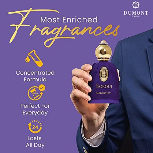 Dumont BOROUJ MODERNITY - 85ml Travel Size - Arabian-Inspired Unisex Perfume for Men & Women - Citrus, Floral, Fruity, Amber & Wood Fragrance - Long Lasting Cologne Mist & Body Spray