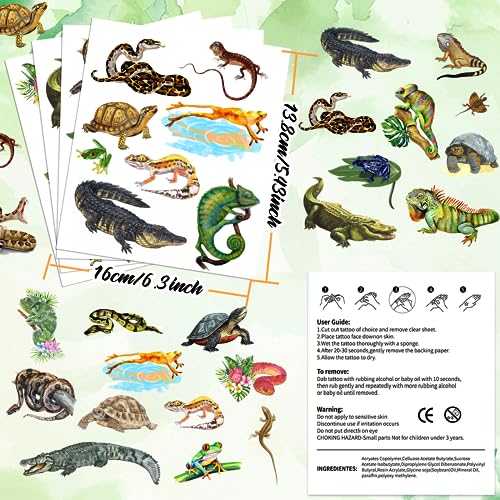 Reptile Temporary Tattoos 100 Pieces - Party Favors