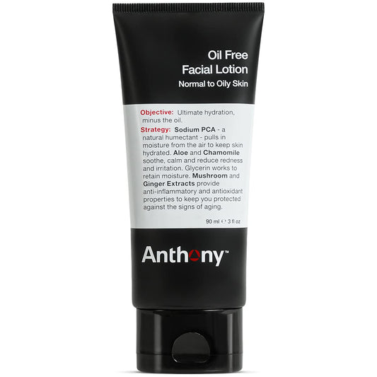 Anthony Oil Free Facial Lotion – Men’s Hydrating Face Moisturizer for Normal to Oily Skin – Anti-Aging and Antioxidant Formula – 3 Fl Oz