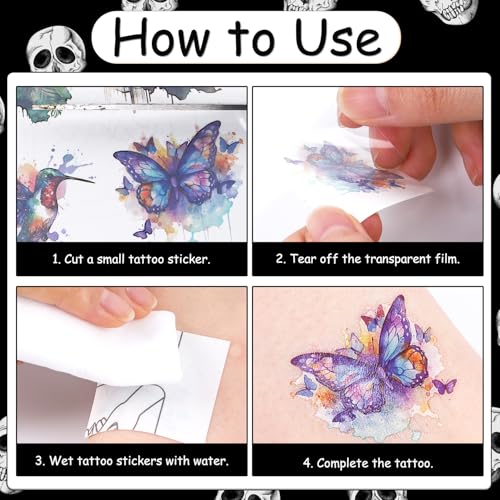 Bad Two the Bone Temporary Tattoos - 200+ Skull Stickers