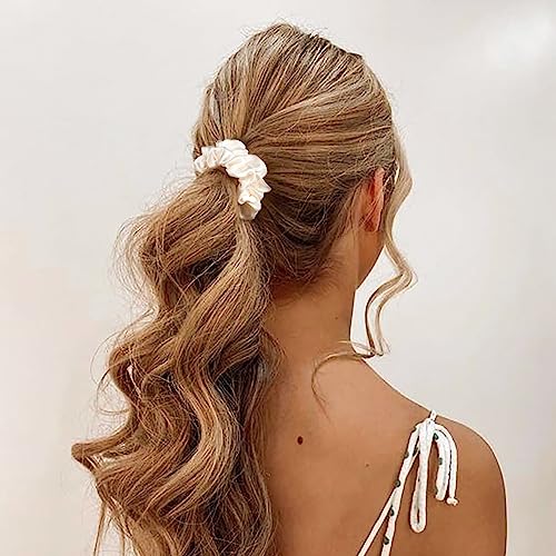 8 Pack Satin Scrunchies for Women - Bridesmaid Hair Ties