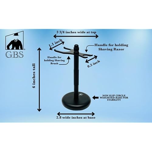 G.B.S Dual Stand for Razor & Brush Stand, Classic Black Matte