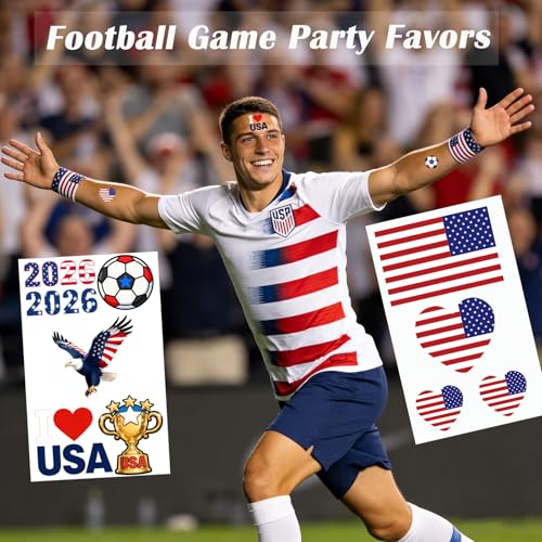 America Flag Tattoos - 45 Pcs Sports Temporary Face Stickers, 10 Sheets Waterproof Sweat National Removable Fake Tattoos for Men,Women