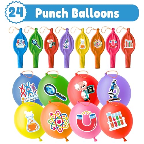 Science Party Favors Set - 72 Pc with Tattoos & Balloons