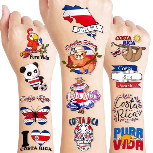 96 Tropical Temporary Tattoos - Costa Rica Party Favors