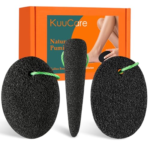 KuuCare Natural Lava Pumice Stone 3 Pack - Foot Callus Remover Exfoliator