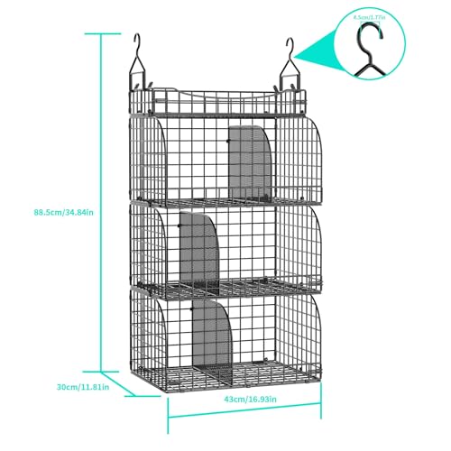 HapiRm 4-Tier Hanging Closet Organizer with Dividers