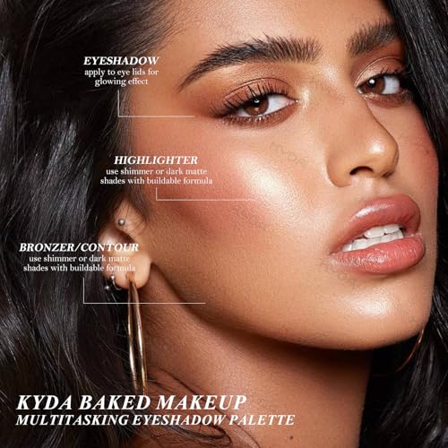 KYDA 16-Color Baked Eyeshadow Palette - Neutral Earth Tones