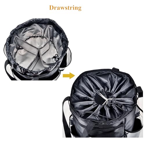 Circular Hairdressing Bag, 2 Piece Set Hairstylist Travel Bag, Large Capacity Makeup Bag for Hairstylist, Barber Tools Storage Organizer with Heat Insulation Material, Waterproof Shower Toiletry Bag