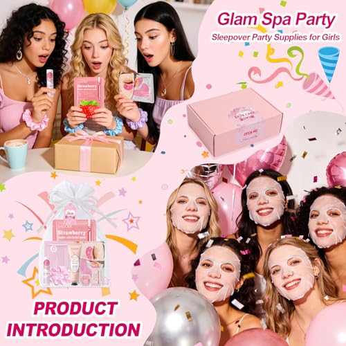 110 PCS Spa Party Supplies for Girls, Includes Face Masks, Hand Cream, Lip Balm, Eye Patches, Lip Mask & Soap Sheets, Ideal Bulk Sleepover & Birthday Party Favors for Women & Girls