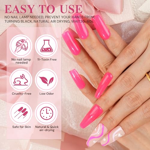 EODCI Pink AR049 1oz Jelly Dip Powder No UV Nail Lamp Needed Long-Lasting Manicure