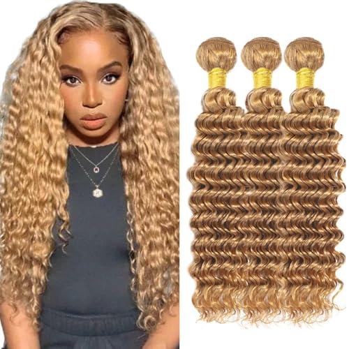 Blonde Deep Wave Human Hair Bundles #27 - 20-24 Inch