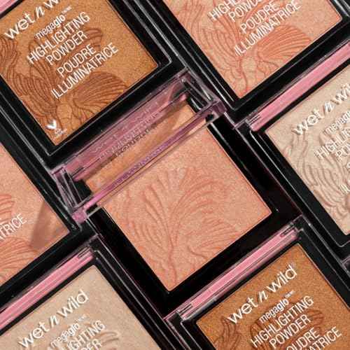 wet n wild MegaGlo Highlighting Powder, Highlighter Makeup, Shimmer Glow, Pink Rose Gold Blossom Glow