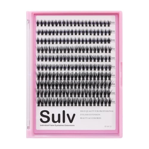 SULV D Curl Wispy Lash Clusters - 200PCS Soft Band Eyelash Extensions for Beginners