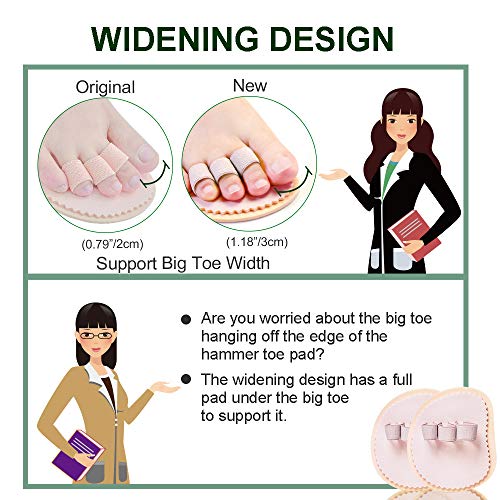 Welnove Hammer Toe Straightener Pads - 2 Pack for Mallet & Claw Toes
