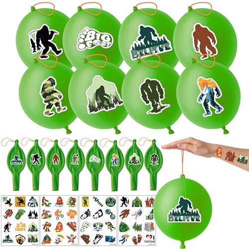 Bigfoot Party Favors Pack - 72 Pieces with Balloons & Tattoos