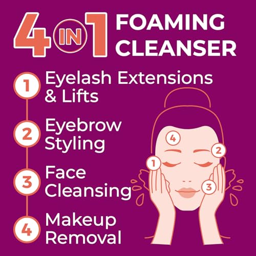 Professional Lash Shampoo for Extensions - 1 Litre Eco-Refill Bulk - Salon-Grade Eyelash Cleanser, Oil-Free, Fragrance-Free, Made in America ? Lash Wash Concentrate
