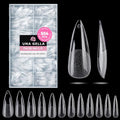 UNA GELLA Long Stiletto Gel Nail Tips 504PCS Full Cover Pre-Etched – 12 Sizes